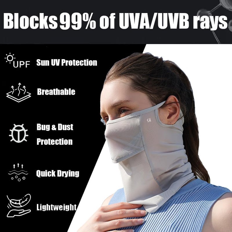 M-YOUNG Neck Gaiter Face Mask with UV Protection Face Cover for Sun Protective Balaclava Bandana for Women, Golf Mask - Image 2
